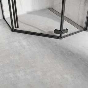 Päťuholníkový sprchovací kút REA DIAMOND 90x90 cm, čierny matný/transparent - bez vaničky