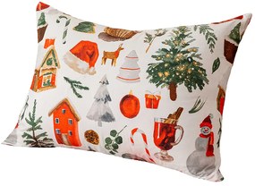 Dekoračná obliečka na vankúš FESTIVE MAGIC 50x70 cm, biela