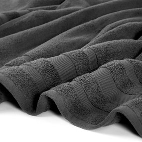 Goldea hebký uterák z organickej bavlny - tmavo sivý 30 x 50 cm