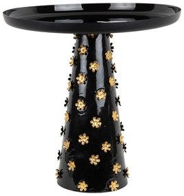 Kovový okrúhly odkladací stolík ø 50 cm Golden Flowers – Leitmotiv