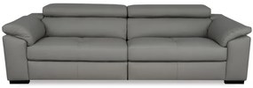 Moderná kožená pohovka LOREN II (4P), sivá (madras - 128 grey)