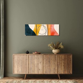 Obraz - Minimalistická farebná ilustrácia II. (s hodinami) (90x30 cm)