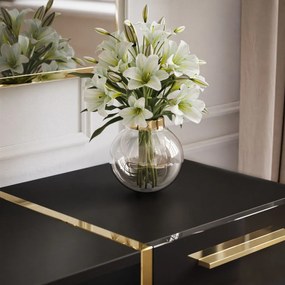 TV STOLÍK SANTINO ČIERNY LESK / ZLATÝ 158 cm