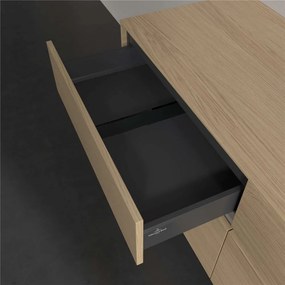 VILLEROY &amp; BOCH Collaro závesná skrinka pod umývadlo na dosku (umývadlo vpravo), 4 zásuvky, s LED osvetlením, 1400 x 500 x 548 mm, Nordic Oak, C102B0VJ