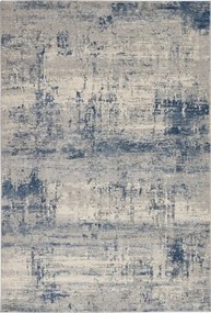 Koberec RUSTIC TEXTURE 3D slonia kosť / modrý