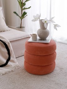 Plyšový puf Milo 40 cm, korálová farba