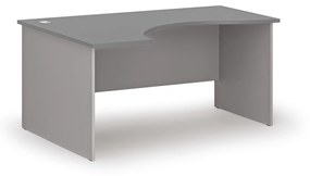 Ergonomický kancelársky pracovný stôl PRIMO GRAY, 1600 x 1200 mm, ľavý, sivá/grafit