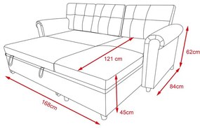 Rohová rozkladacia sedacia súprava Catini NESTA sivá