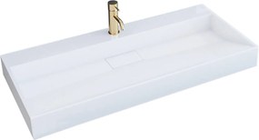 Umývadlo na dosku z konglomerátu REA GOYA 100x46 cm, biele