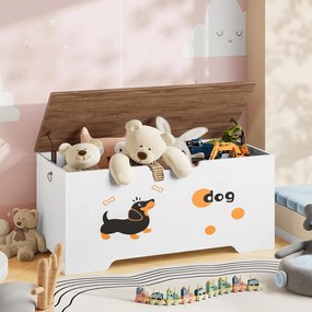 Truhla s úložným prostorem a lavicí Mallis 100 cm bílá/ořech