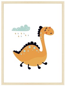 Dino World - dinosaurus v daždi - obraz do detskej izby Bez rámu  | Dolope