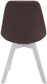 Stolička Borne V2 - látka, drevené nohy biele - Hnedá