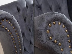 Chesterfield Antik kreslo sivé