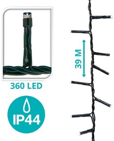 Vianočná LED reťaz v rôznych veľkostiach a farbách - s 360 ks LED farebná