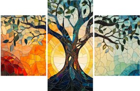 Obraz – Mozaika – slnko a strom I. (90x60 cm)