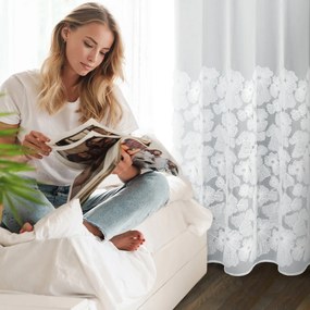 ZÁCLONA NA KRÚŽKOCH EVA MINGE JASMIN2 140X250 CM BIELA
