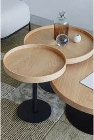 Okrúhly odkladací stolík s doskou v dubovom dekore ø 40 cm Yuri S – White Label