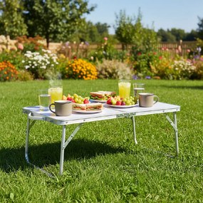 Garden Line SKLADACÍ TURISTICKÝ STÔL, BIELY, 60x40x26,5 CM *3217