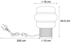Japandi stolná lampa béžová s opálovým sklom 18cm - Miele