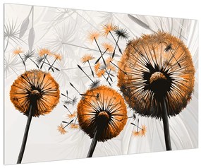 Obraz páperia oranžových púpav (90x60 cm)