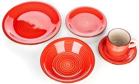 Keramická jedálenská súprava SPIRAL RED 30 ks