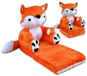 Detské plyšové rozkladacie kresielko LÍŠKA