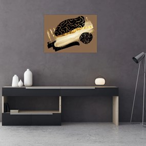 Obraz - Abstrakcia golden brown N⁰3 (70x50 cm)