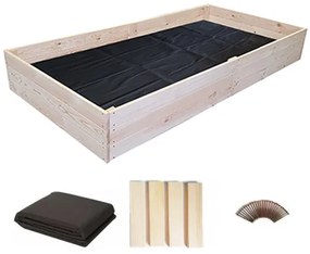 Prírodný vyvýšený drevený záhon 200 x 80 x 27 cm