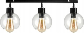 BERGE LED nastaviteľné stropné svietidlo 3xE27 LOFT - priehľadná guľa