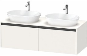 DURAVIT Ketho 2 závesná skrinka pod dve umývadlá na dosku, 2 zásuvky, 1400 x 550 x 459 mm, biela super matná, K24888B84840000