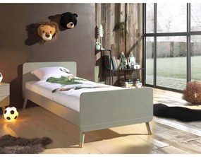 Olivovozelená detská posteľ z borovicového dreva Vipack Billy, 90 x 200 cm