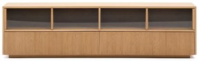 TV stolík v dekore duba v prírodnej farbe 200x54x40 cm Helvine – Kave Home