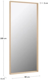 Nástenné zrkadlo 80x180 cm Nerina Natural – Kave Home
