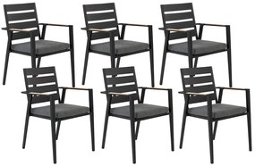 Sada 6 záhradných stoličiek čierna TAVIANO Beliani