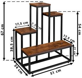 Stojan na kvety ANTIRES RUSTIC čierny