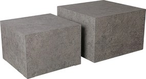 Súprava štvorcových stolíkov Maddox,imitácia šedého kameňa, 2 ks