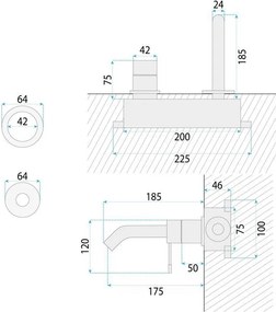 Rea Venti, podomietková umývadlová batéria, zlatá matná, REA-B9644