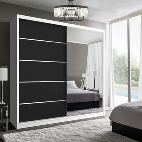 Šatníková skriňa SERENITY 200 cm čierny mat MBP SERENITY SZP5/0/W/B/0/HIAL
