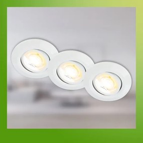 Briloner 7586036 - SADA 3xLED kúpeľňových podhľadových svietidiel KLIRA 1xLED/4,9W/230V IP23 biela