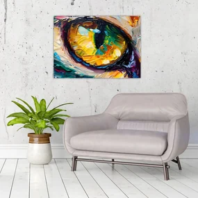 Sklenený obraz - Maľba mačacieho oka (70x50 cm)