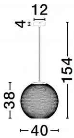 LED čierne dizajnové svietidlo Kinetic 40