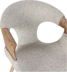 Béžové čalúnené jedálenské kreslá v súprave s podrúčkami 2 ks Elif – MOME