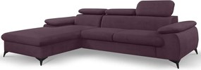 Rohová sedacia súprava Scala, hroznová ružovo-fialová látka, ľavý roh