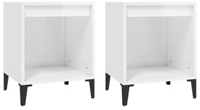 vidaXL Nočné stolíky 2 ks lesklé biele 40x35x50 cm