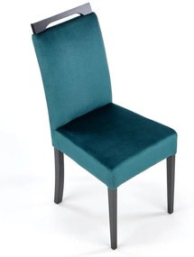 Jedálenská stolička CLARION čierna, látka tmavo zelená