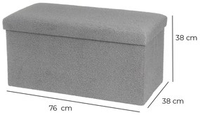 Sivý taburet z textílie buklé Folding – Casa Selección