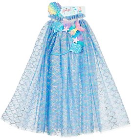 Souza! – detský kostým – plášť s čelenkou a paličkou pre morské panny Marlya – 5 až 7 rokov