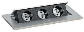 Stôl PRIMO INFINITY 1800 x 900 x 750, dub prírodný + stolová zásuvka TYP I, strieborná