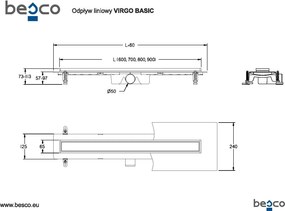 Odtokový žľab VIRGO BASIC DUO