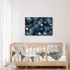 Obraz - Modro-zlaté krúžky (90x60 cm)